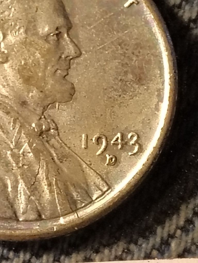 1943 D Steel Penny Boldly Doubled Mint Mark
