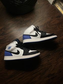 Air Jordan 1 Mid Blue/Black/White Sneakers