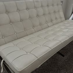 Leather Couch / chrome base $80