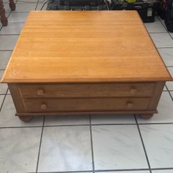 Two Light Brown Coffee Tables And End Tables