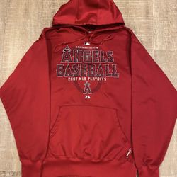 Vintage Angels MLB Baseball 2007 Playoffs Majestic Hoodie Size Medium