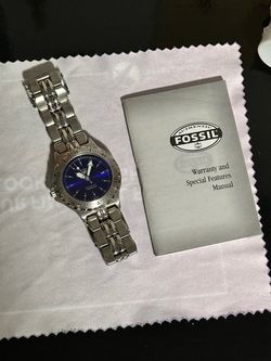 Fossil Blue Men's Diver Watch - Blue Dial w/ Original Manual