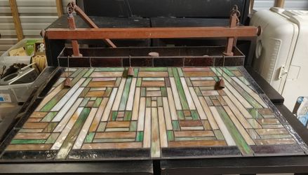 Vintage Stained Glass Billiard Light