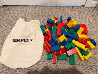 Wooden building blocks w/storage bag