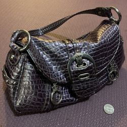 Shiny Purple Snake Skin Look Purse