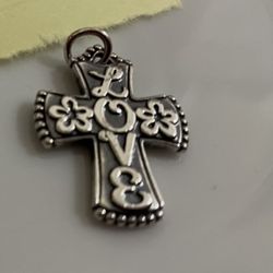 James Avery Retired - Love Beaded Cross Charm/pendant