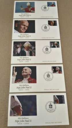 RARE Marshall Islands 2005 Pope John Paul II FDC Collection (5pcs)