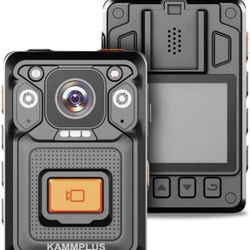 KAMMPLUS KP22-128GB Memory 2K Body Camera,14-Hours Video Record,1440P,H.265,Night Vision,60FPS Videotape,GPS and 2-Inch Display Screen,Body Camera wit