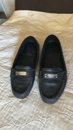 Black Leather Loafers with Gold Hardware Coach size 38