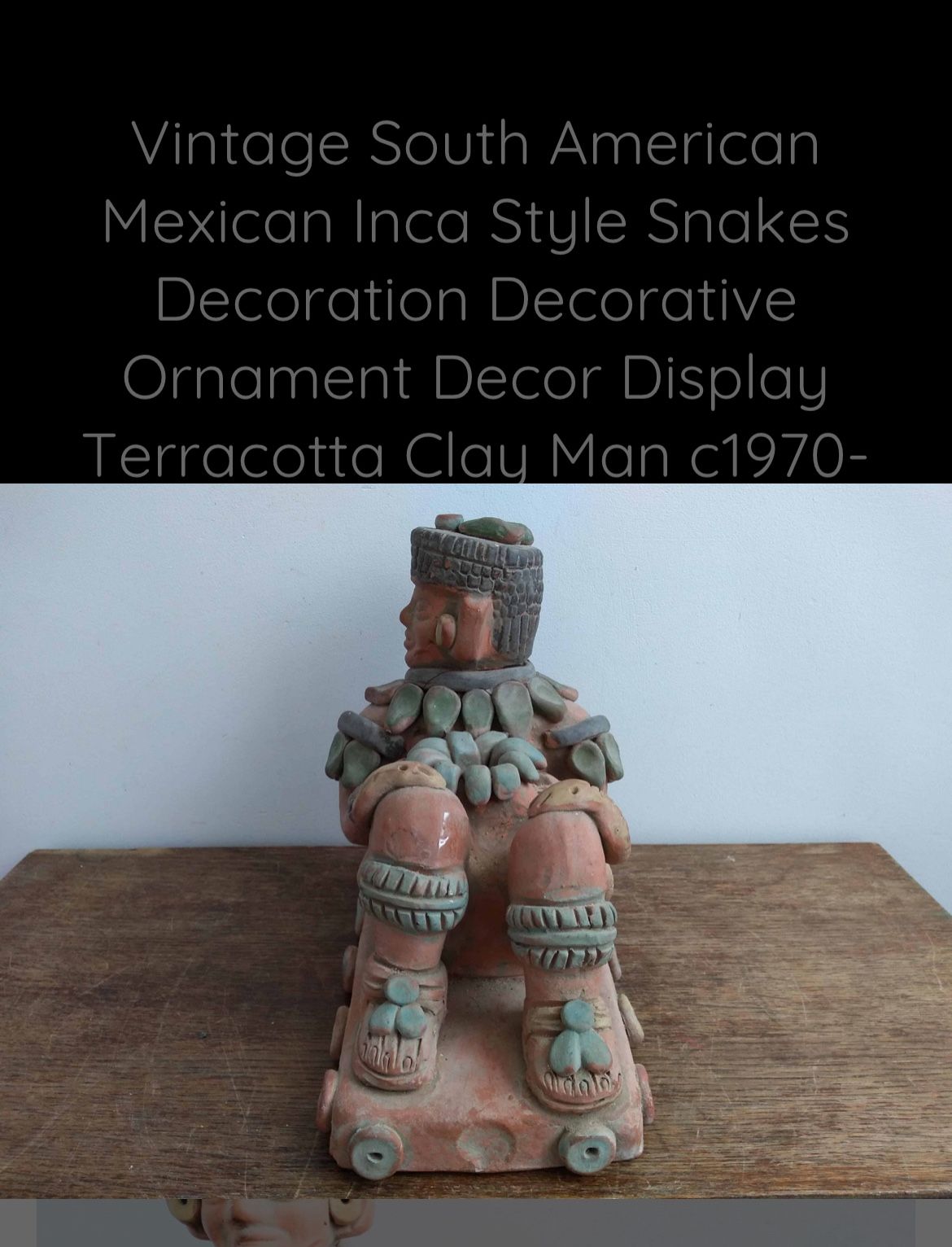 Vintage Terracotta Chacmool Chac Mool Mayan Reclining statue