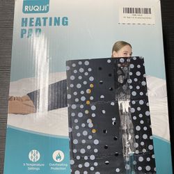Ruqiji Heating Pad 17”x33” Helps With Leg Cramps & Back Pain (Blue, 6 Levels)