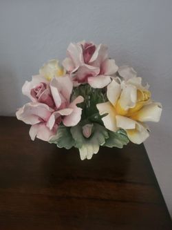 VERY RARE Vintage Capodimonte Made in Italy Flower Large Flower Basket