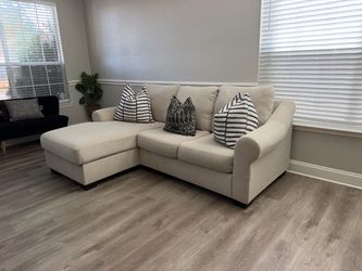 Beautiful beige L shape sectional sofa