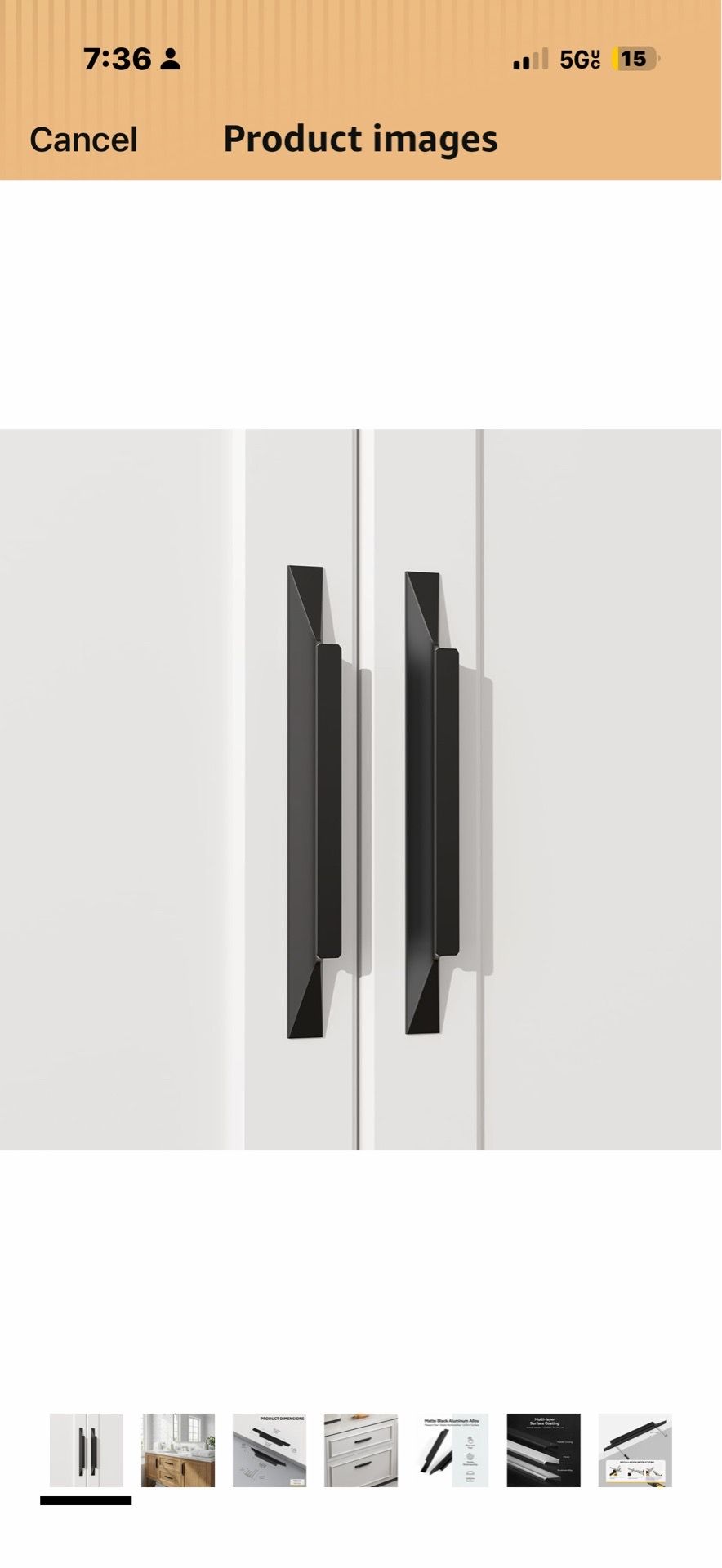 Matte Black Cabinet HandlesInch