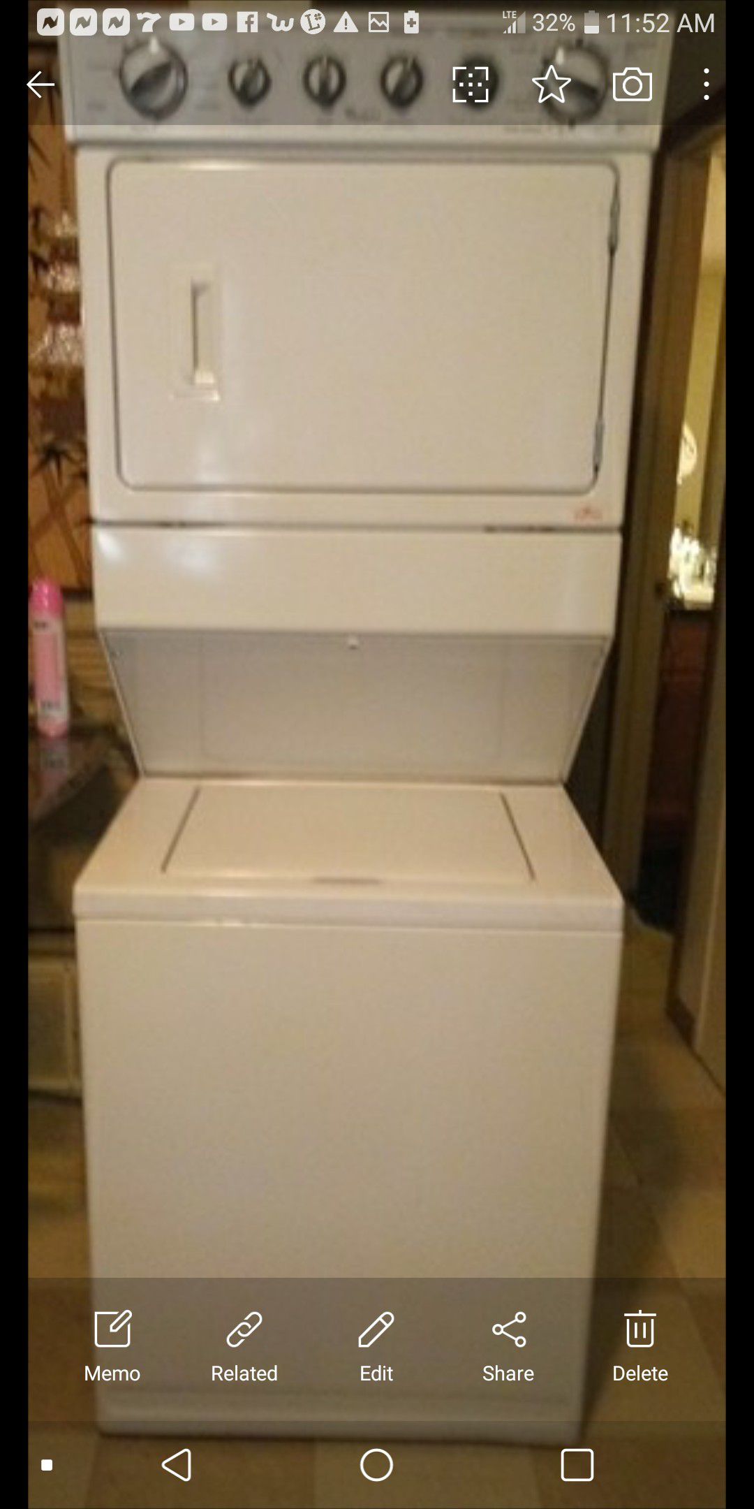 Stackable washer and dryer (whirlpool). Obo