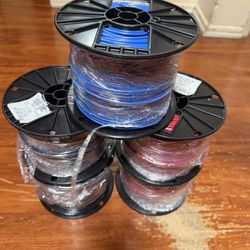 Wire #12 Solid 500 Ft Each  ( 2 Blacks 2 Reds 1 Blue)