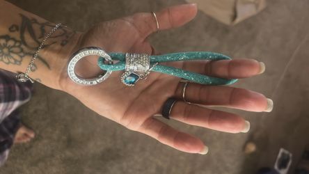 Angelic blue crystal keychain