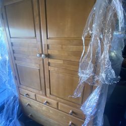 Solid Wood Armoire - Solid Oak