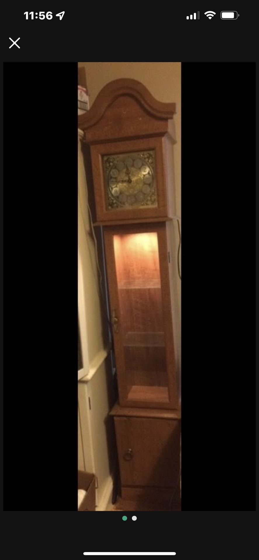 Grandfather Clock With Display Shelves And Storage $150.00
