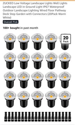 ZUCKEO 20 PK low-voltage landscape lights W connectors
