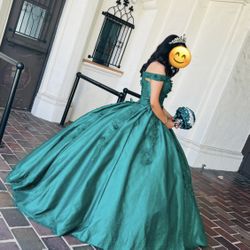 Vestido De 15 Años Verde Esmeralda