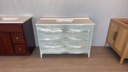 Mint green 48” vanity with top