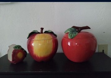 Apple cookie jars storage containers and napkin holder