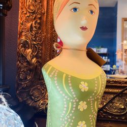 Vintage Hand Painted Wood Doll  