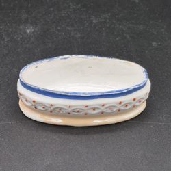 Antique Ceramic Oval Dish, 3.5"