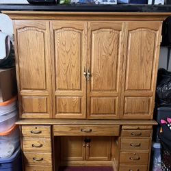 Oak Computer Desk.
