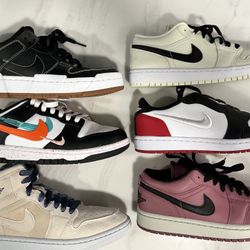 Brand New Jordans and Dunks (lot of 6) Wmns size 7.5