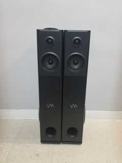 VM Audio Floorstanding Home Bluetooth Tower Speakers, Black (Pair)