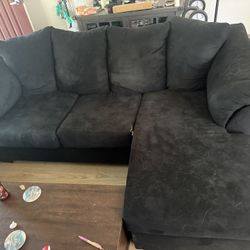 Black Microfiber Couch And Loveseat 