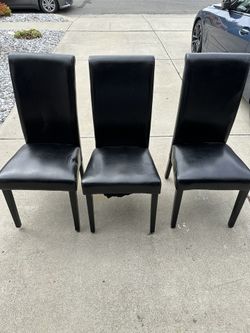 3 Leather chairs