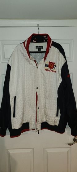 Pelle Pelle Men Black White Zip Up jacket SZ 6XL