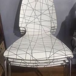 IKEA Vilmar Striped Chairs Chrome Plated