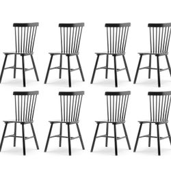 LUE BONA Windsor Dining Chair, Dining Chairs Set of 8, Spindle Back Wood Dining Chair, Kitchen Chairs Wooden, Farmhouse Dining Chairs for Kitchen and 