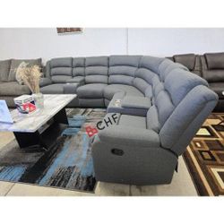 Modern Manual Recliner Sectional Sofa // Limited Time Offer 