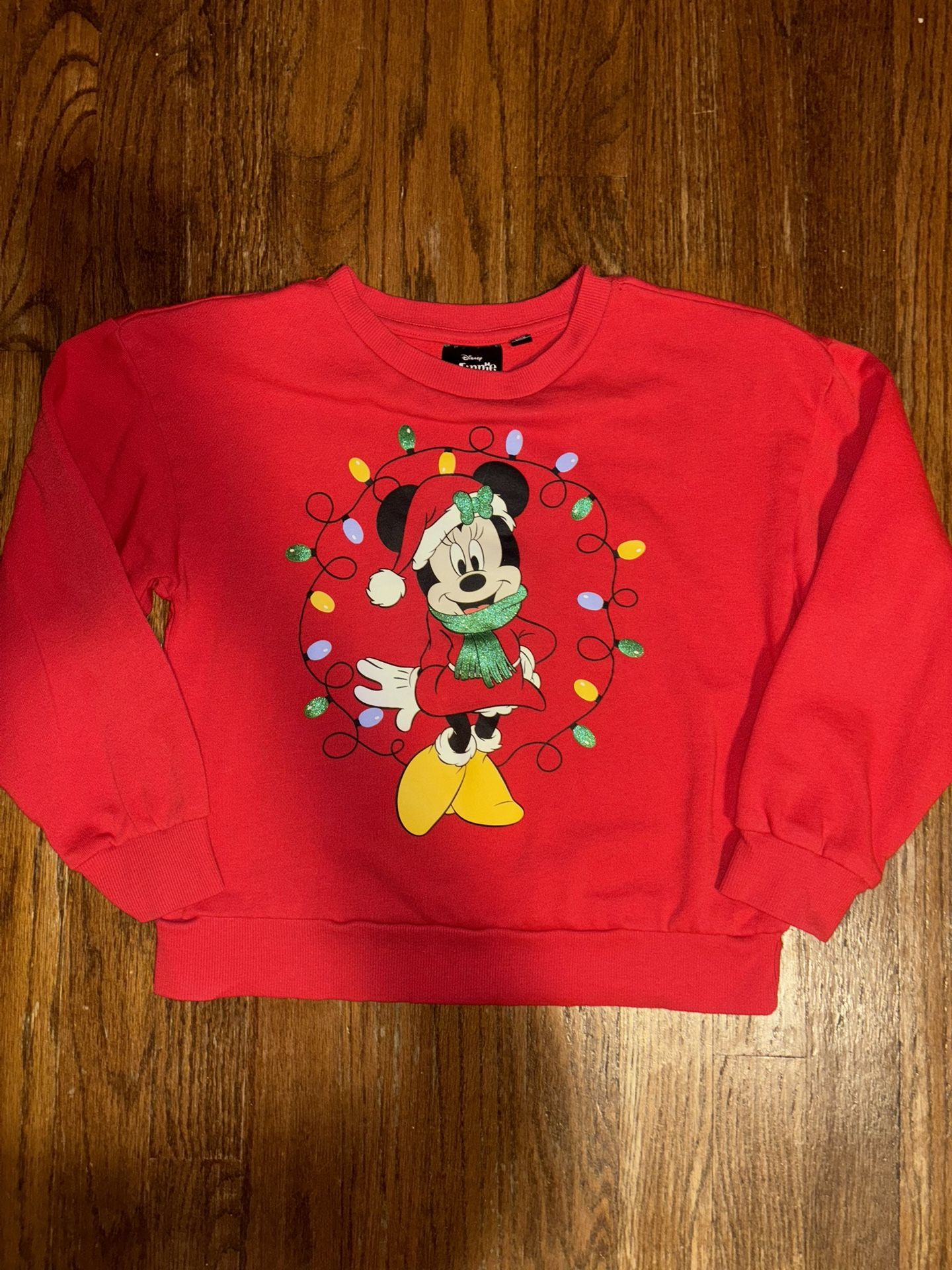Girls Minnie Mouse Christmas Sweater Size 10/12