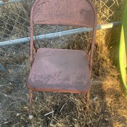 Antique Metal Folding Chairs. 