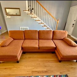 Orange U- Shaped Sofa
