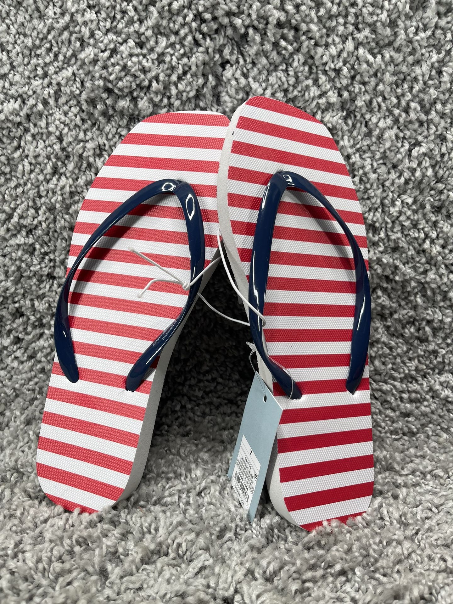 Women’s Sandals Red White And Blue Size 7 New With Tags