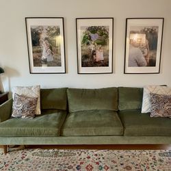 West Elm Olive Green Sofa