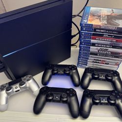 PS4 500GB with 5 Controllers and 15 Games