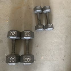 10 & 20 Pound Cast Iron Dumbbells 