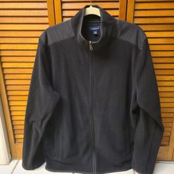 Croft&Barrow Men's Black Fleece Zippered Jacket Size XL -  Like New!