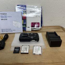 Olympus VH-210 Black 14.0MP digital compact camera - Tested & Works