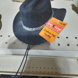Black Cowboy Dog Hat
