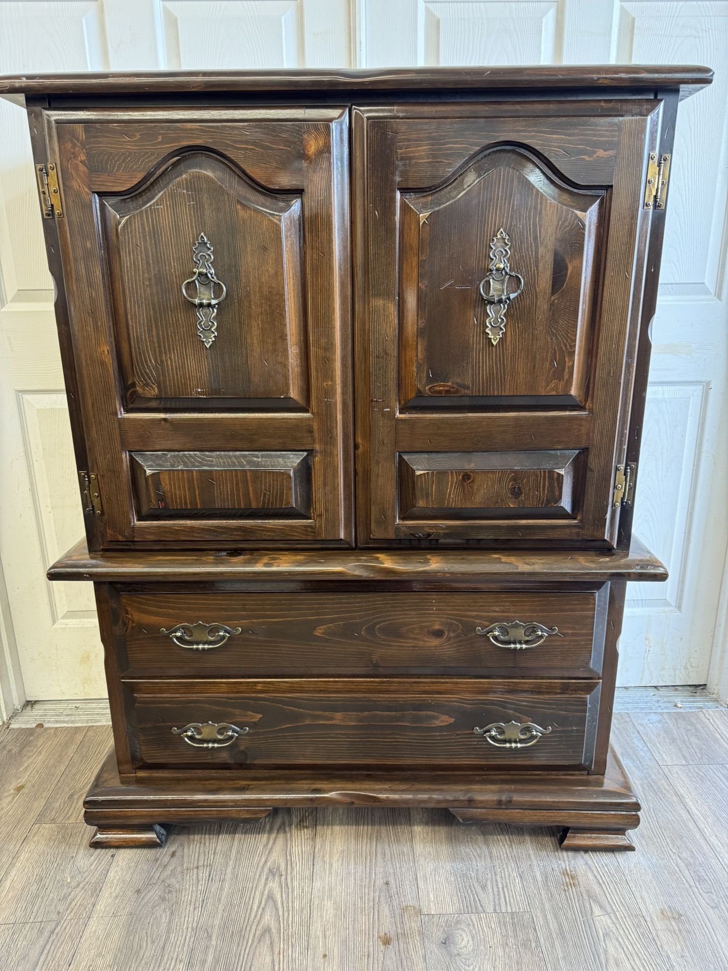 Nucal Lasting Furniture Dresser Armoire | Solid Wood | 4 Drawers | Dovetail Joinery | Rustic Classic