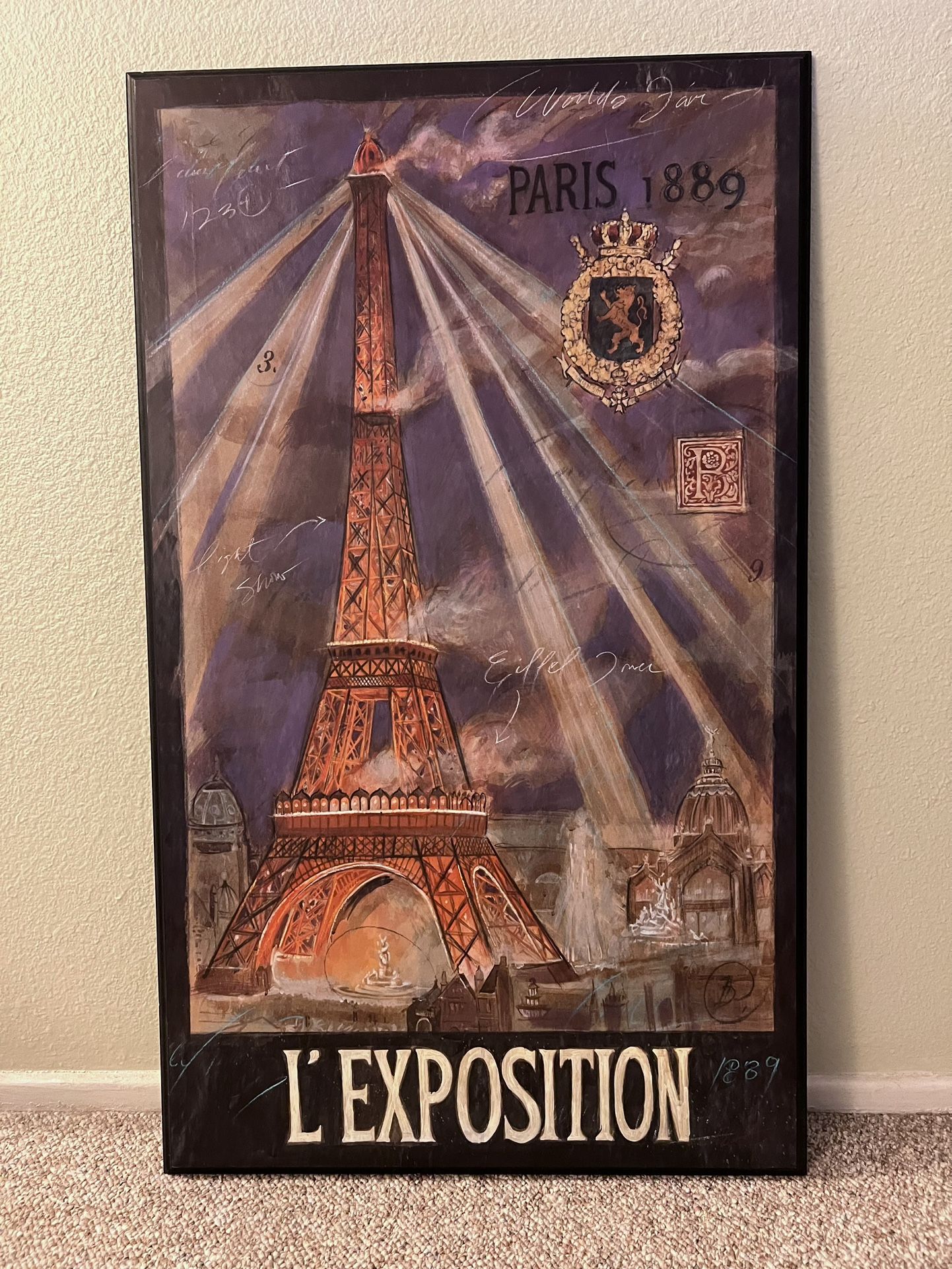 Paris Worlds Fair Eiffel Tower Wall Art